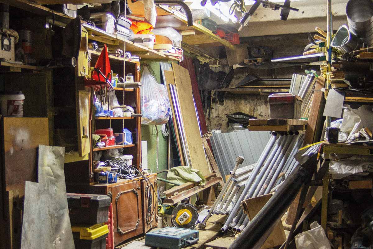A shed full of tools and various junk